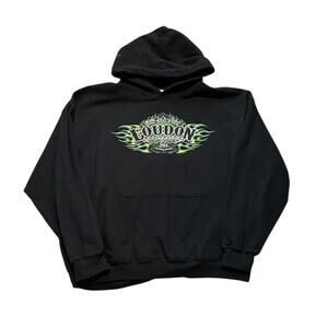 Y2K Black Bike Week Skull Hoodie Size Large Mens